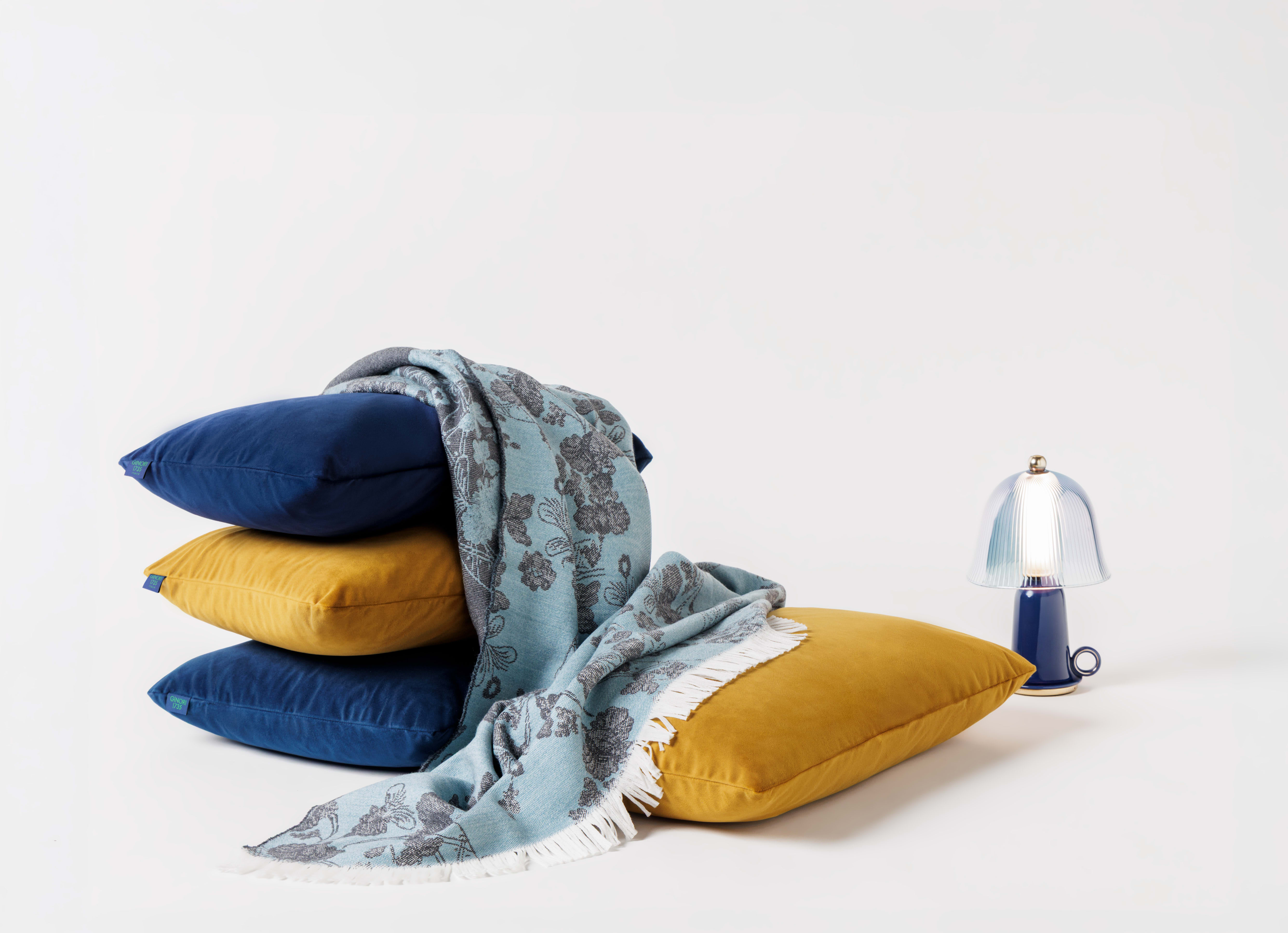 Light-blue merino wool plaid | Textiles | Ginori 1735